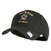 Veteran US Navy Embroidered Solid Cotton Twill Low Profile Cap - Charcoal OSFM