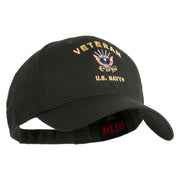 Veteran US Navy Embroidered Solid Cotton Twill Low Profile Cap - Charcoal OSFM