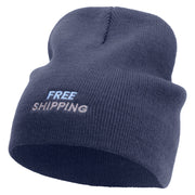 Free Shipping Embroidered 8 Inch Short Beanie - Navy OSFM