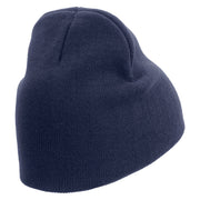 Free Shipping Embroidered 8 Inch Short Beanie - Navy OSFM