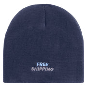 Free Shipping Embroidered 8 Inch Short Beanie - Navy OSFM