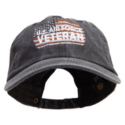 U.S. Air Force Flag Veteran Embroidered Cotton Twill Premium Pigment Dyed Cap - Black OSFM