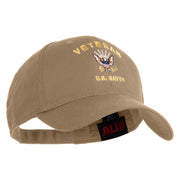 Veteran US Navy Embroidered Solid Cotton Twill Low Profile Cap - Khaki OSFM