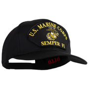 U.S. Marine Corps Semper Fi Black Patched Solid Cotton Twill Pro Style Cap - Black OSFM