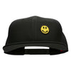 Round Smiley Face Patched Wool Blend Pro Style Snapback - Black OSFM