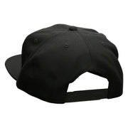 Round Smiley Face Patched Wool Blend Pro Style Snapback - Black OSFM