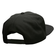 Round Smiley Face Patched Wool Blend Pro Style Snapback - Black OSFM