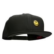 Round Smiley Face Patched Wool Blend Pro Style Snapback - Black OSFM