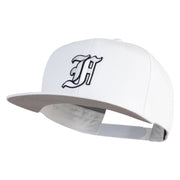 Old English White F Patched Cotton Twill Flat Bill Cap - White OSFM