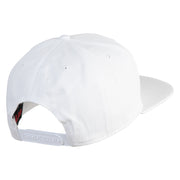 Old English White F Patched Cotton Twill Flat Bill Cap - White OSFM