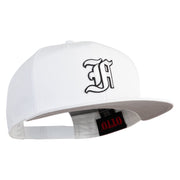 Old English White F Patched Cotton Twill Flat Bill Cap - White OSFM