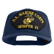 U.S. Marine Corps Semper Fi Black Patched Solid Cotton Twill Pro Style Cap - Navy OSFM
