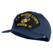 U.S. Marine Corps Semper Fi Black Patched Solid Cotton Twill Pro Style Cap - Navy OSFM