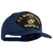 U.S. Marine Corps Semper Fi Black Patched Solid Cotton Twill Pro Style Cap - Navy OSFM