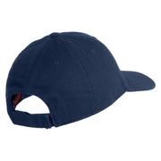 Plain Yellow Fish Sealife Embroidered Iron On Patched 6 Panel Washed Low Profile Dad Hat - Navy OSFM