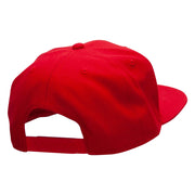 Round Smiley Face Patched Wool Blend Pro Style Snapback - Red OSFM