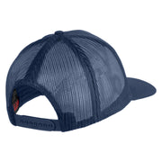 USS Bronstein FF 1037 Patched Solid Cotton Twill 5 panel Mesh Back Cap - Navy OSFM