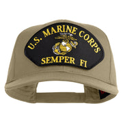 U.S. Marine Corps Semper Fi Black Patched Solid Cotton Twill Pro Style Cap - Khaki OSFM