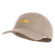 Plain Yellow Fish Sealife Embroidered Iron On Patched 6 Panel Washed Low Profile Dad Hat - Khaki OSFM
