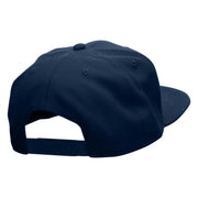 Round Smiley Face Patched Wool Blend Pro Style Snapback - Navy OSFM