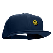 Round Smiley Face Patched Wool Blend Pro Style Snapback - Navy OSFM