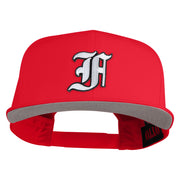 Old English White F Patched Cotton Twill Flat Bill Cap - Red OSFM