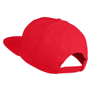 Old English White F Patched Cotton Twill Flat Bill Cap - Red OSFM