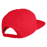 Old English White F Patched Cotton Twill Flat Bill Cap - Red OSFM