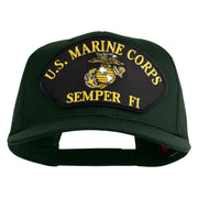 U.S. Marine Corps Semper Fi Black Patched Solid Cotton Twill Pro Style Cap - Dark Green OSFM