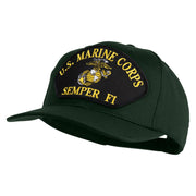 U.S. Marine Corps Semper Fi Black Patched Solid Cotton Twill Pro Style Cap - Dark Green OSFM