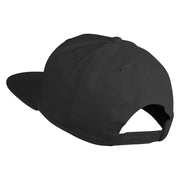Old English White F Patched Cotton Twill Flat Bill Cap - Black OSFM