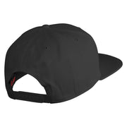 Old English White F Patched Cotton Twill Flat Bill Cap - Black OSFM