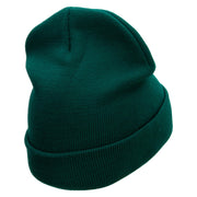 KO Embroidered 12 Inch Long Knitted Beanie - Dk-Green OSFM