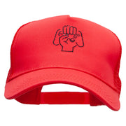 Hand Controller Embroidered Five Panels Pro Style Trucker Mesh Cap - Red OSFM