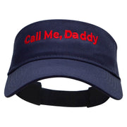 Call Me, Daddy Embroidered Cotton Twill Sun Visor