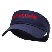 Call Me, Daddy Embroidered Cotton Twill Sun Visor