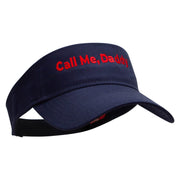 Call Me, Daddy Embroidered Cotton Twill Sun Visor