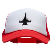 Jet Embroidered Foam Panel Mesh Snapback - White-Red OSFM