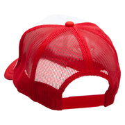 Jet Embroidered Foam Panel Mesh Snapback - White-Red OSFM