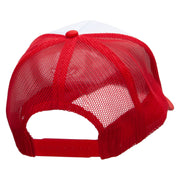 Jet Embroidered Foam Panel Mesh Snapback - White-Red OSFM