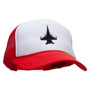 Jet Embroidered Foam Panel Mesh Snapback - White-Red OSFM