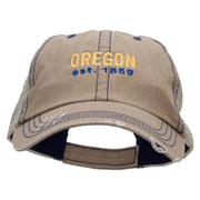 Oregon Year Established Embroidered Low Profile Special Cotton Mesh Cap - Khaki OSFM