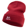 Let's Go Travel Embroidered 12 Inch Long Knitted Beanie - Maroon OSFM