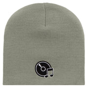 CD Icon Embroidered 8 inch Acrylic Short Blank Beanie