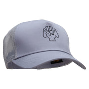 Hand Controller Embroidered Five Panels Pro Style Trucker Mesh Cap - Grey OSFM