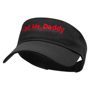 Call Me, Daddy Embroidered Cotton Twill Sun Visor