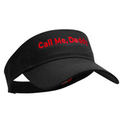 Call Me, Daddy Embroidered Cotton Twill Sun Visor