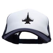 Jet Embroidered Foam Panel Mesh Snapback - Navy-White OSFM