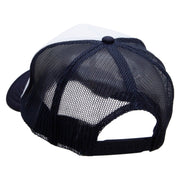 Jet Embroidered Foam Panel Mesh Snapback - Navy-White OSFM