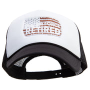 U.S. Air Force Flag Retired Embroidered Foam Panel Mesh Snapback - Black-White OSFM